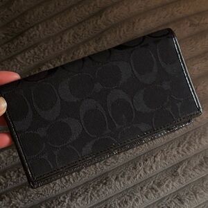 Coach Black Signature Fold Wallet